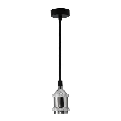 Zawiesie z oprawką NOLA CHROM E27 100cm kabel czrny
