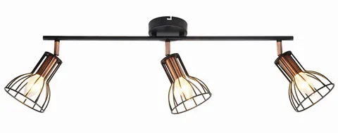 Listwa ruchoma ścienno-sufitowa SOFIA-3 czarna+miedź E14x3