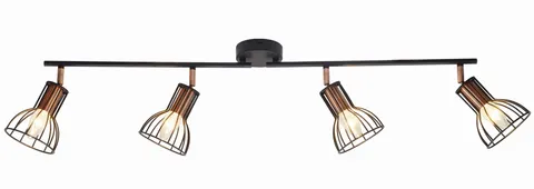 Listwa ruchoma ścienno-sufitowa SOFIA-4 czarna+miedź E14x4