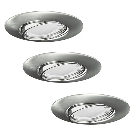 Oprawki LED OLIN-IOA90N1-250 okrągłe nikiel 3pak