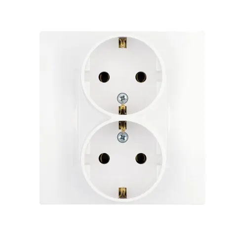 Gniazdo podwójne schuko GP-2QS ROSA białe