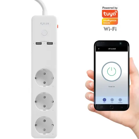 Wi-Fi SMART listwa zasilająca z wyłącznikiem + 2 x USB TUYA smart