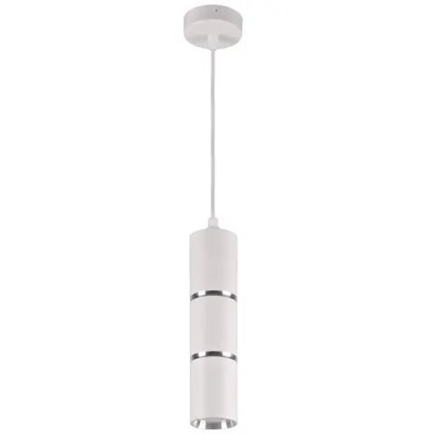 Lampa wisząca tuba BAMBOO 1xGU10 biała/srebrna