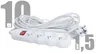 Przedłużacz mieszkaniowy 4 gniazda 10m z wyłącznikiem PM/4-3-10M+W 3x1,5 BIAŁY