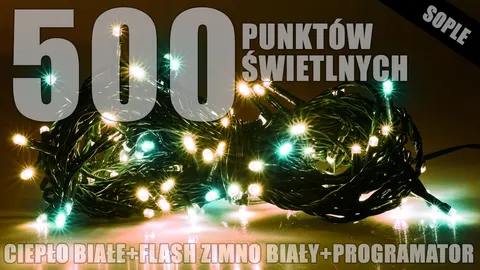 Lampki zewnętrzne sople LZS-ECO-LED-FLASH-500 ciepłe