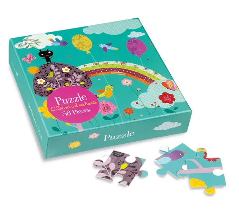 DUŻE PUZZLE ATOMIC SODA 56 EL. TĘCZOWE KOLOROWE