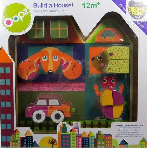 Zbuduj dom drewniane puzzle 3D Oops Miasto DUŻE