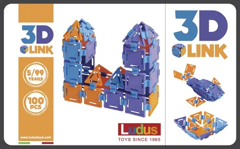 Klocki konstrukcyjne 3D LINK trójkąty i kwadraty Ludus