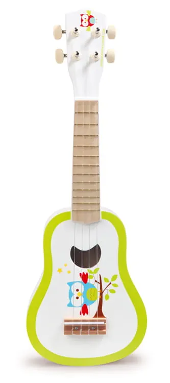 Ukulele drewniane sówka Lou gitara scratch