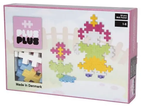 klocki plus-plus konstrukcyjne 50 elementów pastelowe