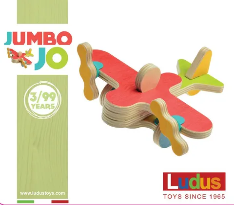 Klocki konstrukcyjne JUMBO JO – SAMOLOT Ludus
