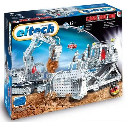 buldożer koparka metalowe klocki konstrukcyjne 1470 el. 3 modele eitech C19