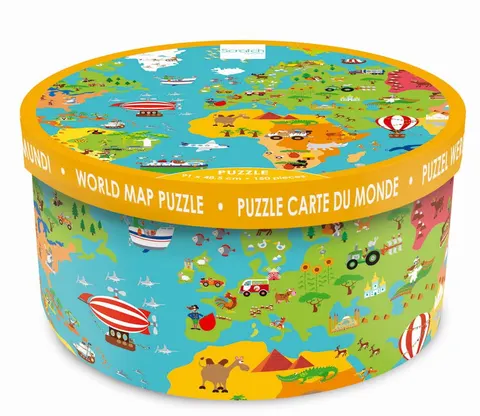 Puzzle mapa świata 150 elementów scratch