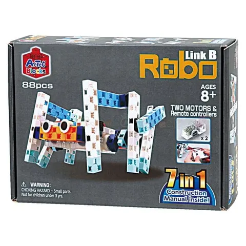 Roboty z klocków + 2 silniki i pilot Robo Link B ArTeC