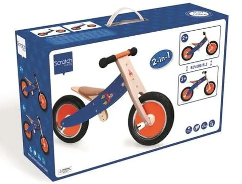 Rowerek biegowy drewniany balance bike kosmos scratch