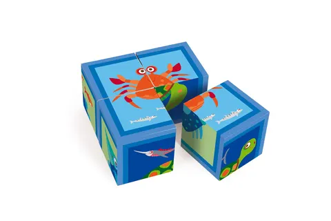 Puzzle układanka 4 klocki kostki ocean scratch