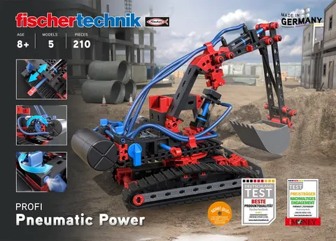 Fischertechnik maszyny pneumatyczne - Pneumatic Power klocki konstrukcyjne 5 modeli 210 el.