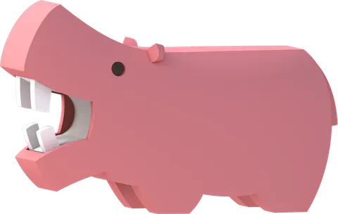 Hipopotam - układanka magnetyczna 3D - Halftoys