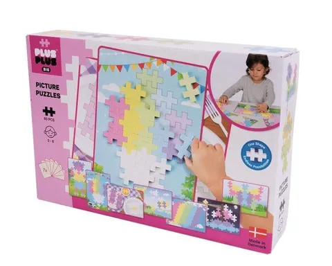 klocki plus-plus BIG 60 el puzzle obrazkowe pastel