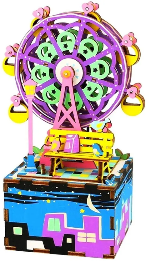 Pozytywka Diabelski młyn DIY drewniany ruchomy model 3D Robotime