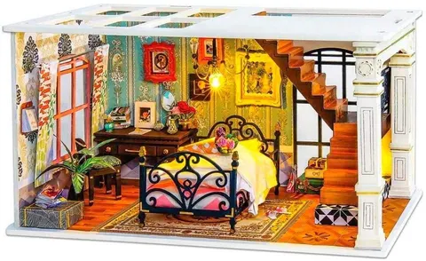 Paryska sypialnia DIY mini domek drewniany model LED 3D Robotime