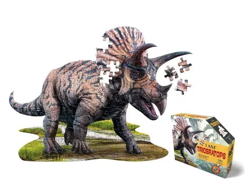 Puzzle konturowe dinozaur I am Triceratops Madd Capp 100 el.