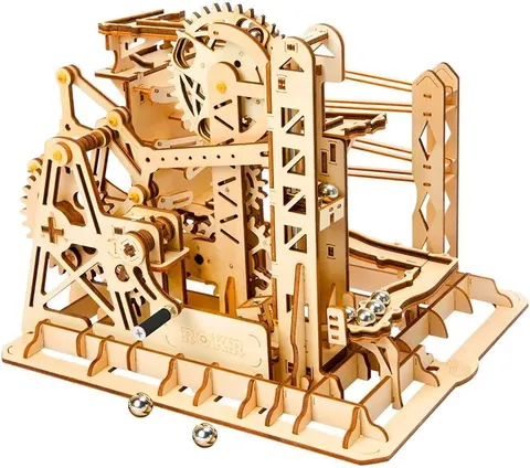 Tor dla kulek drewniany mechaniczny DIY model 3D Robotime
