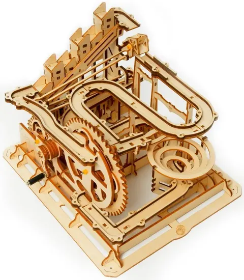 Tor dla kulek drewniany młyn wodny mechaniczny model 3D DIY Robotime