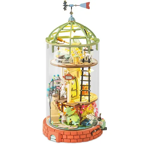 Domek z kopułą w tubie drewniany mini domek DIY model 3D Robotime