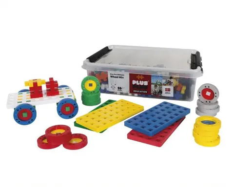 klocki plus-plus Make&Go BIG edu 200 el. basic 20 kół w pudełku