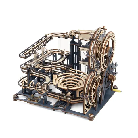 Tor do wyścigu kulek drewniany roaller coaster mechaniczny model 3D DIY Robotime