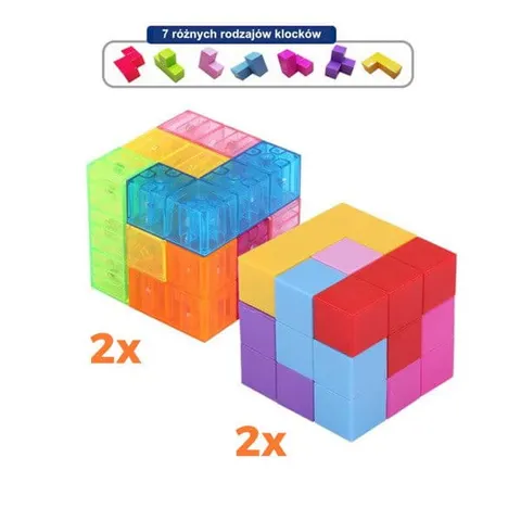 Kostki klocki magnetyczne 28 el. Magical Magnet BIG magnetic cubes