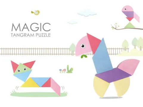 klocki magnetyczny tangram 60 el. Magical Magnet