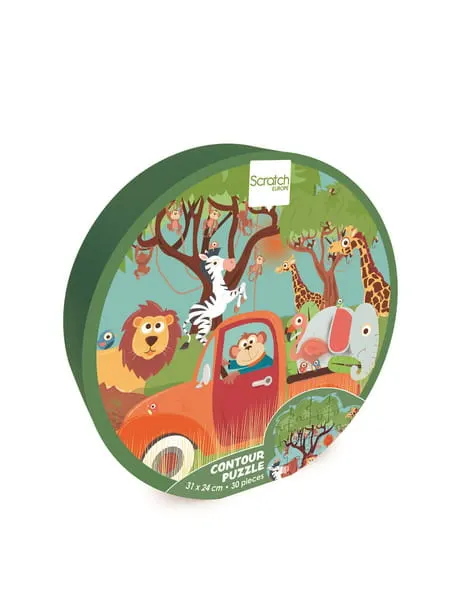 Puzzle konturowe safari 30 elementów xl Scratch