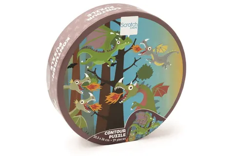 Puzzle konturowe smoki 29 elementów xl Scratch