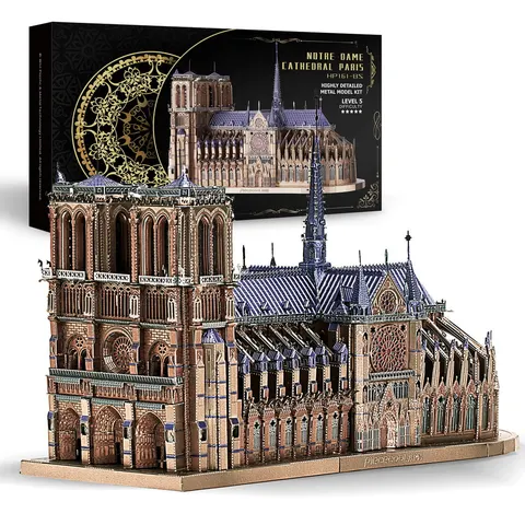 Składany metalowy model puzzle 3D Katedra Notre Dame DIY Piececool