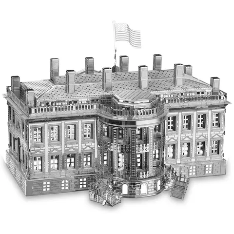 Składany metalowy model puzzle 3D Biały Dom srebrny DIY Piececool