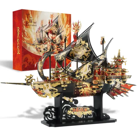 Składany metalowy model puzzle 3D Statek Łamacz Wiatrów DIY Piececool
