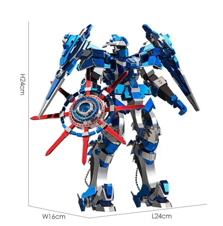 Składany metalowy model puzzle 3D Mech Robot "Blue Magnetic" DIY Piececool
