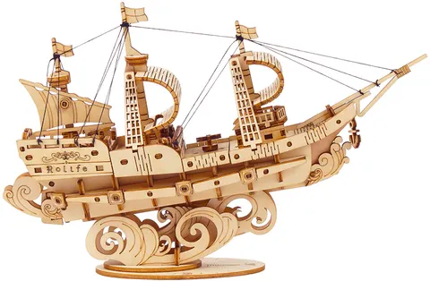 puzzle drewniane 3D model DIY Statek Żaglowiec 118 elem. Robotime