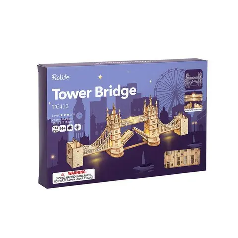 puzzle drewniane 3D model DIY Tower Bridge LED 113 elem. Robotime