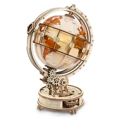 Drewniany model puzzle 3D Globus LED 180 elem. Robotime