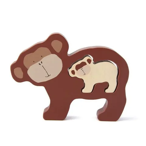 Pan Małpka drewniane puzzle