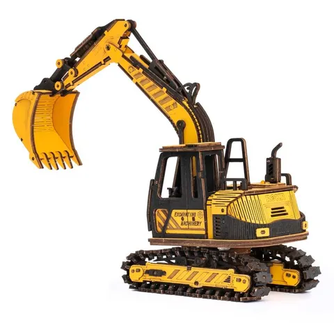 puzzle drewniane 3D model DIY Koparka 395 elem. Robotime