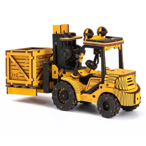 puzzle drewniane 3D model DIY Wózek widłowy 139 elem. Robotime