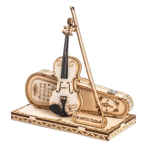 puzzle drewniane 3D model DIY skrzypce 62 elem. Robotime