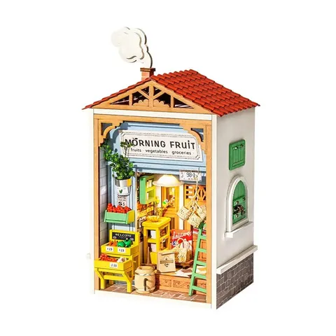 Składany drewniany model puzzle 3D Poranny Sklepik Robotime
