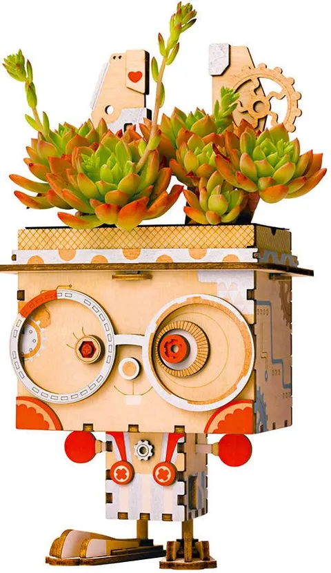 Drewniana doniczka Królik puzzle 3D DIY Robotime
