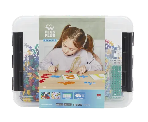 klocki plus-plus ABC 123 - 4 płytki 80 zadań kart pracy Mini Mix 2000 szt.
