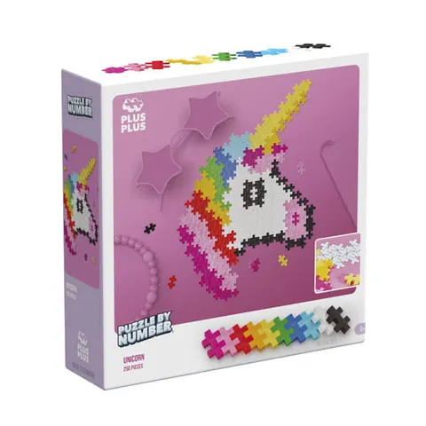 klocki plus-plus mini Puzzle po numerach jednorozec 250 szt.